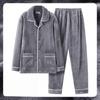 Men's Coral Fleece Velvet Pajamas Set - Thick, Warm, Long-Sleeved Flannel for Autumn and Winter