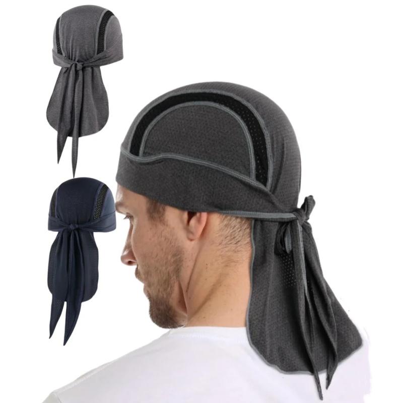 Unisex Quick Dry Breathable Elasticity Turban Headwrap Sports Running Hiking Beanies Cap Cycling Sweat-Wicking Helmet Liner Hat