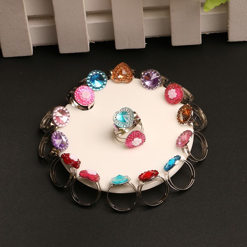 10Pcs Adjustable Jewelry Toy Gift Rings Sweet Costume Dress Up Kids