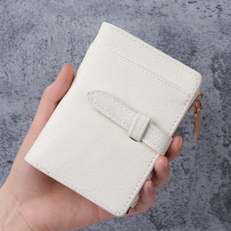 European Retro PU Leather Short Women's Wallet, Fresh Two-fold Coin and Card Holder