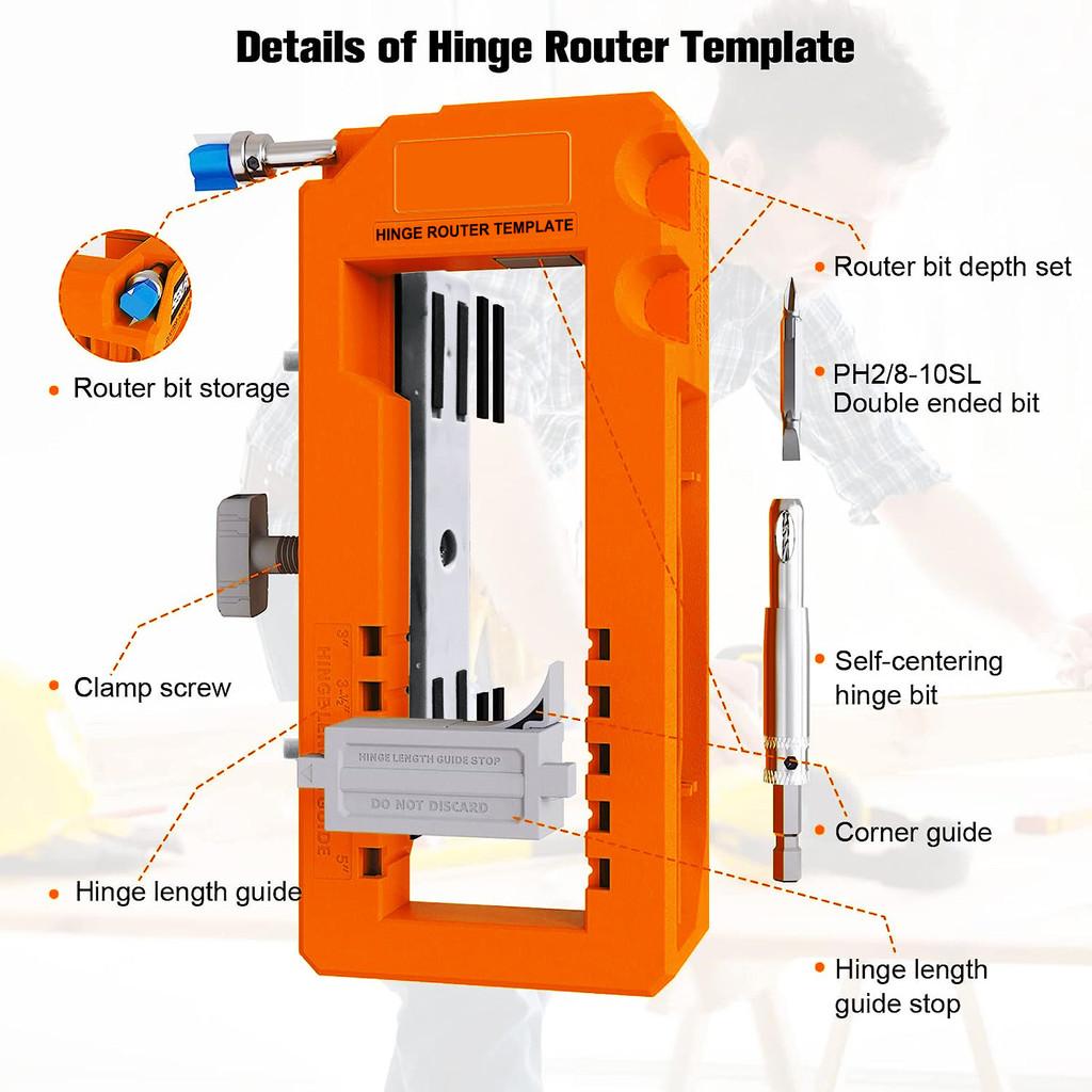 Template Accurate Chiseling And Scoring Door Latch New Orange Door Hinge & Door Latch Installation Kit Door Hinge Mortiser