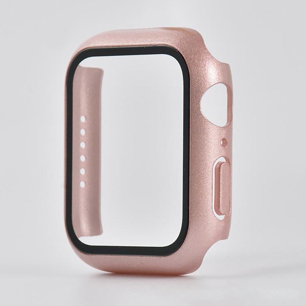 Vidro temperado + capa para Apple Watch 9 8 41mm 45mm 42mm 38mm PC bumper protetor de tela caso iWatch série 7 6 5 4 se 44mm 40mm