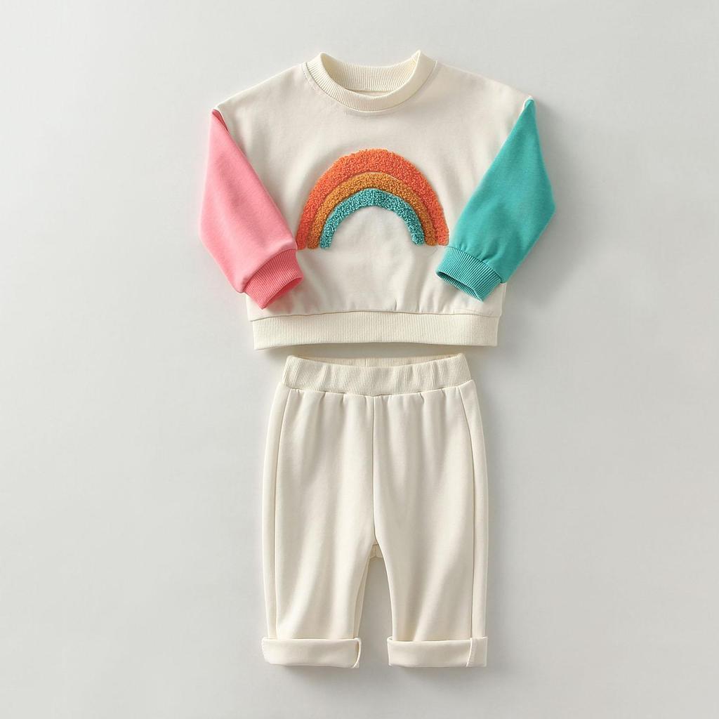 Fashion Newborn Baby Outfits Spring Long Sleeve Pullover Top + Pant Casual Infant Clothing Sets