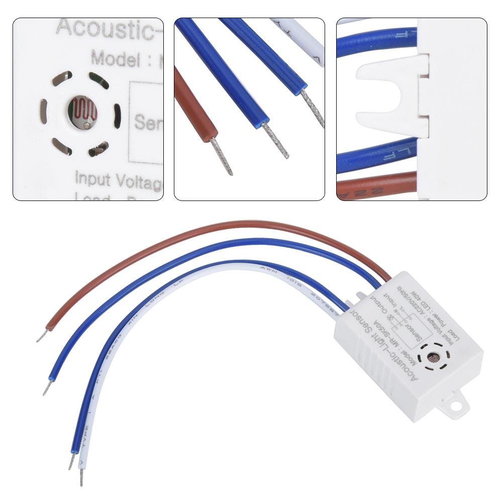5 Stück LED-Licht- und Tonsteuerungsschalter mit energiesparendem Sensor und hoher Empfindlichkeit für Lampen