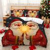 3D Digital Printed Bedding Two Three Piece Santa Polyester Quilt Set