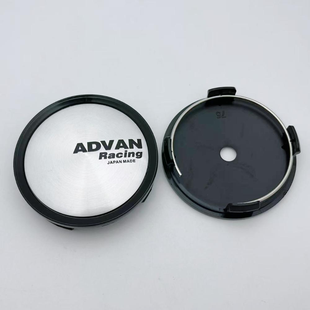4pcs 75mm ADVAN Racing Logo Emblem Badge Car Wheel Center Caps Wheels Hub Cap Hubcaps Auto Rim Cover Replace Car Accessories
