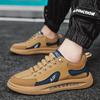 Lederschuhe Skateboard Slipper Herren Herbst Sneaker Runde Zehenpartie Lässig Mode Rutschfeste Schuhe Low-Top-Schuhe Neu Outdoor