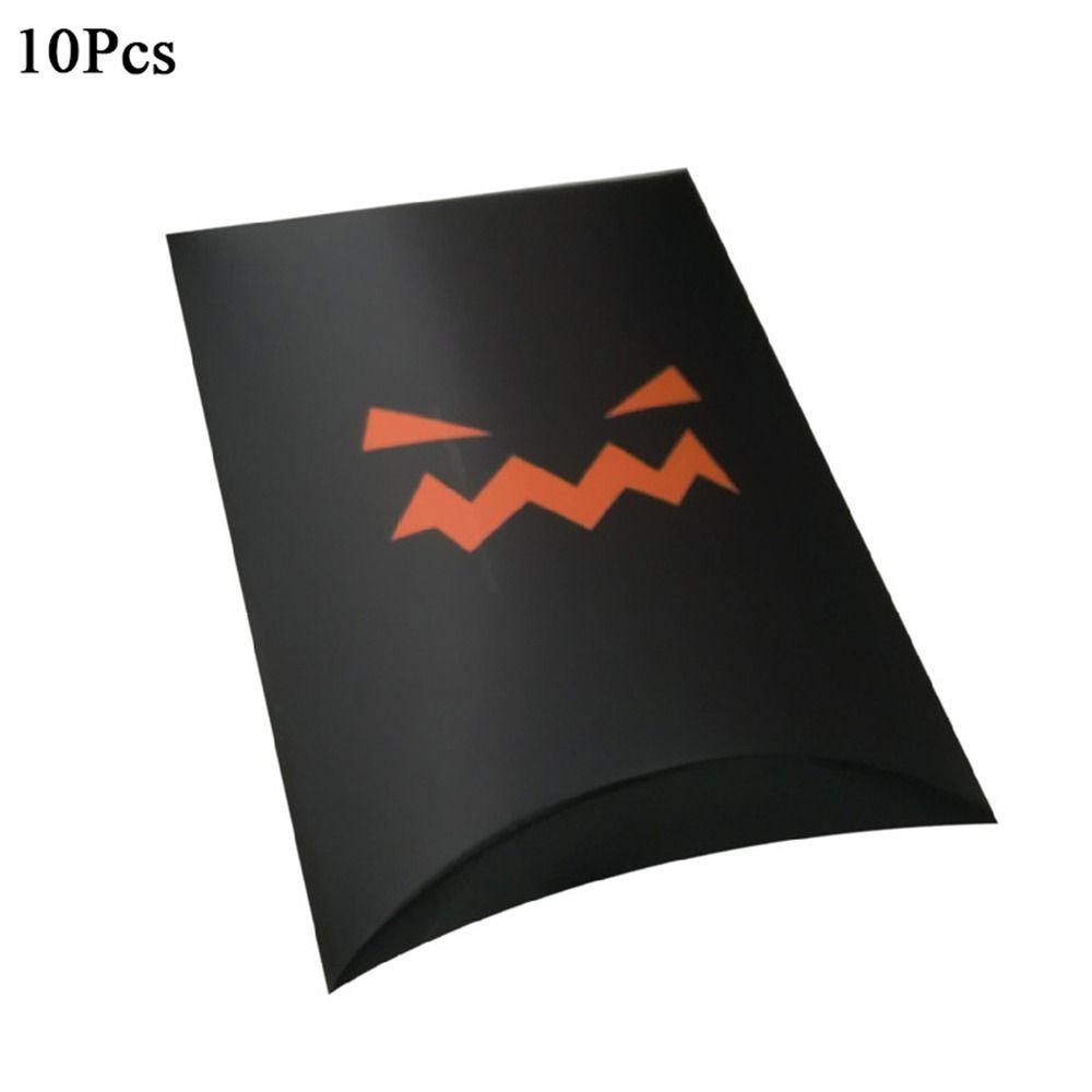 

10Pcs Pumpkin Halloween Paper Gift Box Paper Packaging Bag Funny Halloween Pillow Candy Box Cookie F