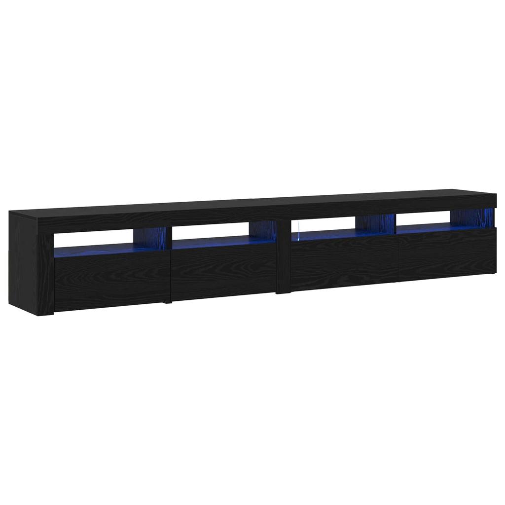 TV Cabinet Set of 2 Black Oak Effect 240 X 35 X 40 Cm