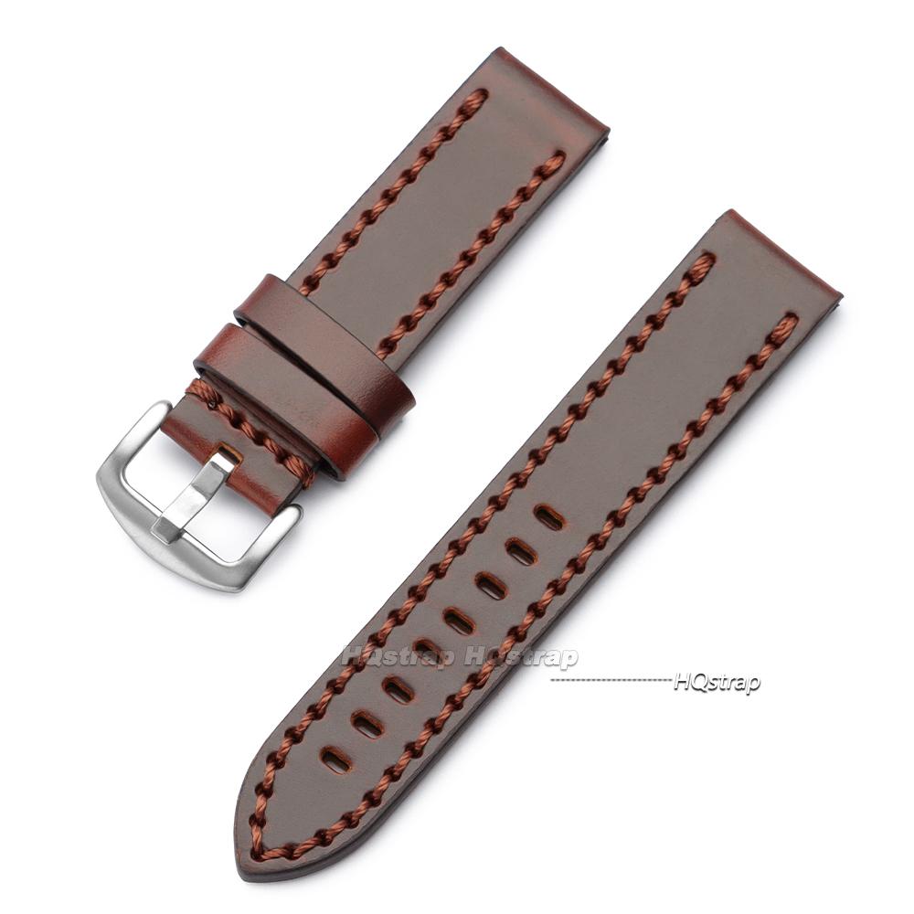 Vintage Cowhide Watch Strap Bracelet Genuine Leather 18mm 20mm 22mm 24mm Watchband Women Men Fashion Watch Band Universal Belt