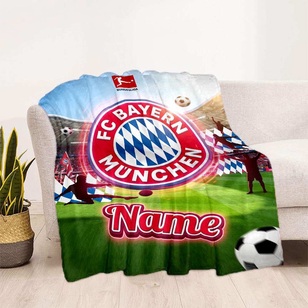 Bayern Munich Fan Gear Customize Your Name Blanket Cozy Customizable Blanket Durable Comfort for Home Decor Picnics Seaside Livingroom
