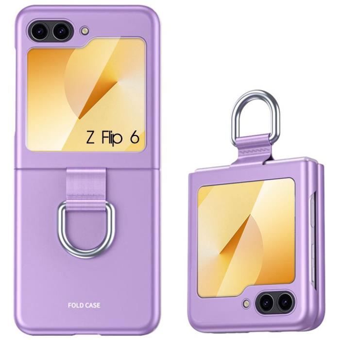 Coque pour Samsung Galaxy Z Flip 6, Protection Antichoc Anti-Rayures avec Boucle - Violet