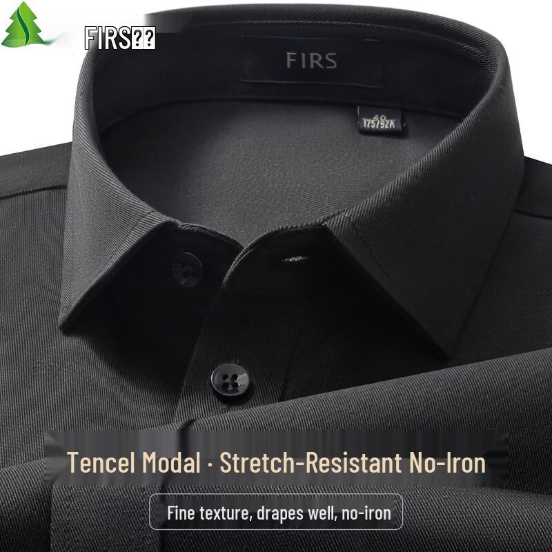 FIRS Herren Tencel Modal Bügelfreies Kurzarmhemd