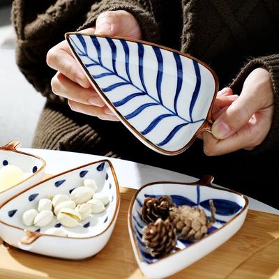 Snackteller Set Serviertabletts für Speisen Japanische Blattformschale Schönes Geschirr Kalte Speisen Trockenobstschale Keramik Zuhause Küche