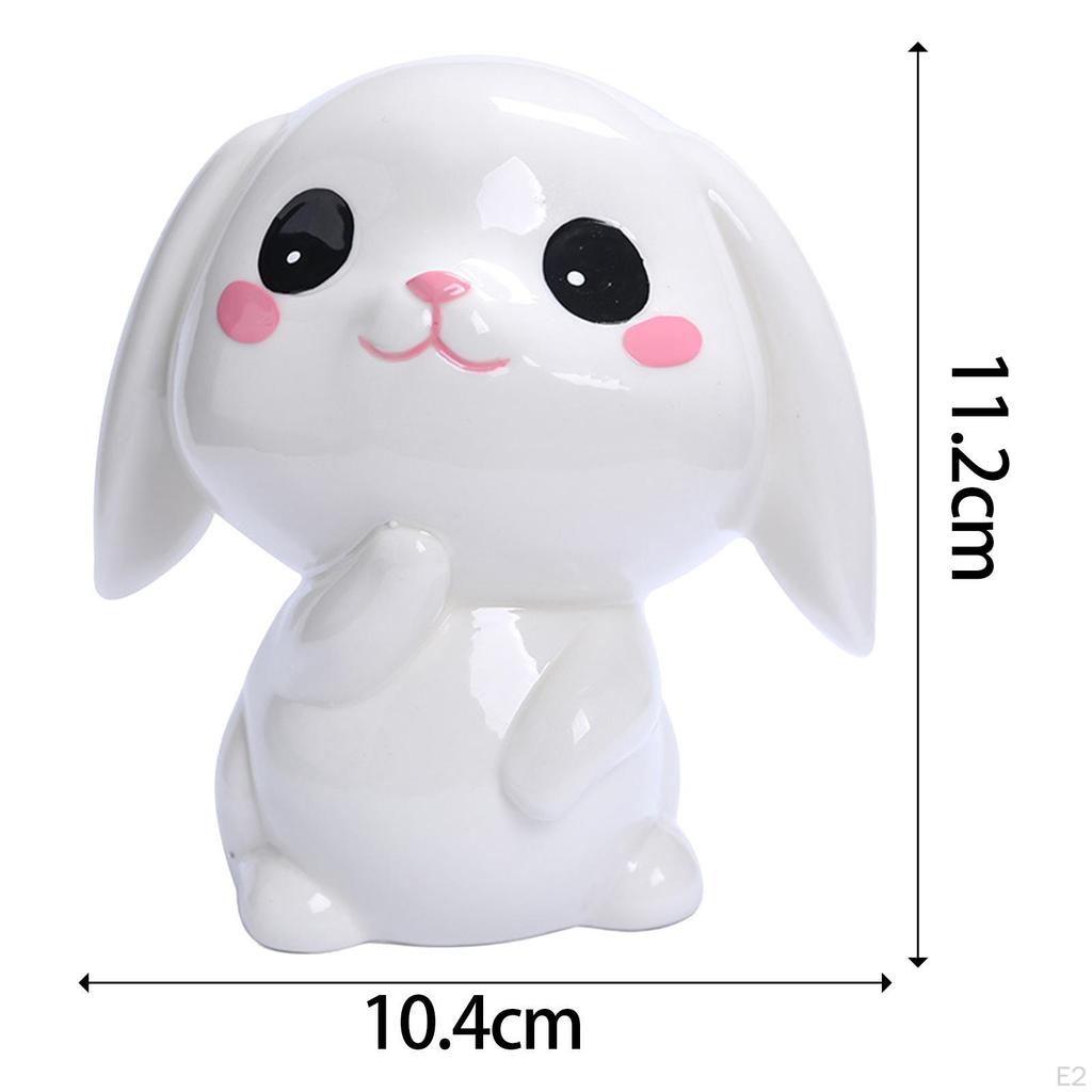 Bunny Bank, Ceramic Figure for Saving Money, Small Sculpture Kids And Adults