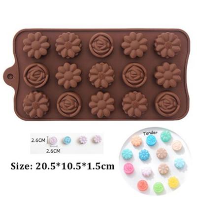 Μούχλα Σοκολάτας Λουλουδιού DIY Ζελέ Πουτίγκα Ζελεδάκια Σιλικονούχες Μούχλες