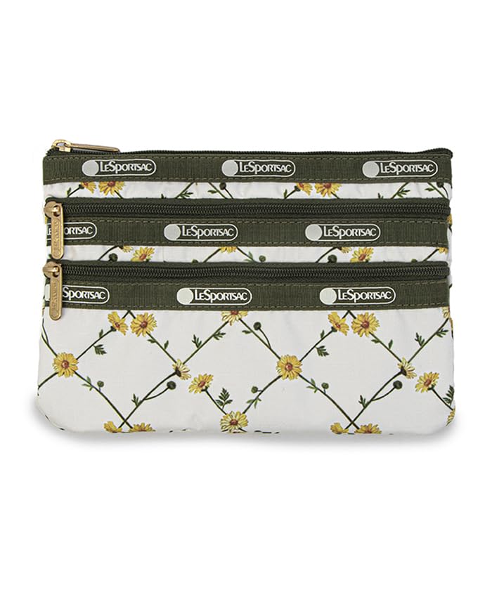

Pouch 3ZIP Daisy Cross Ecru [LeSportsac] [Official] COSMETIC/7158