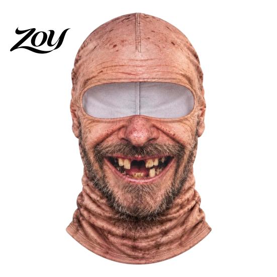 Group Photo Props Funny Realistic Face Ski Mask, Breathable Acrylic And Modal Full Winter Adventure Gear Balaclava, Windproof Headgear for Outdoor