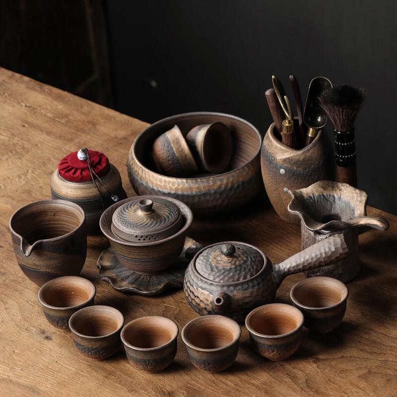 Zhuijia Japanese Style Gilded Coarse Pottery Tea Set