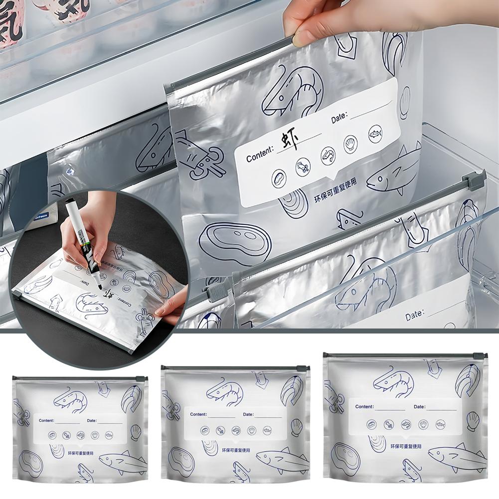 Aluminum Foil Food Bag 10/30PCS Reusable Leakproof Freezer Bag Fresh-keeping Kitchen Safe Bag F H8V4