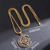 Good Luck Celtic Irish Knot Necklace Stainless Steel Witch Moon Amulet Protection Jewelry Women Fashion Necklace