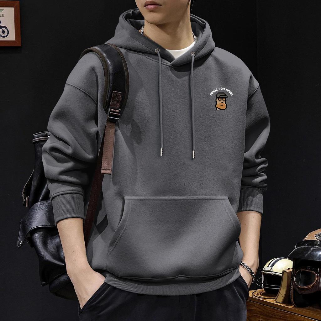 Men's Heavyweight Fleece-lined Hooded Sweatshirt, Spring/Autumn Style, New Outerwear