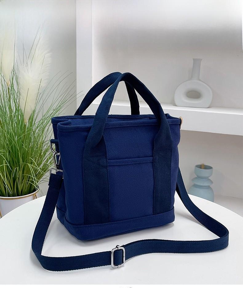 Japanese Canvas Tote Bag For Women With Multiple Compartments Casual Daily Use