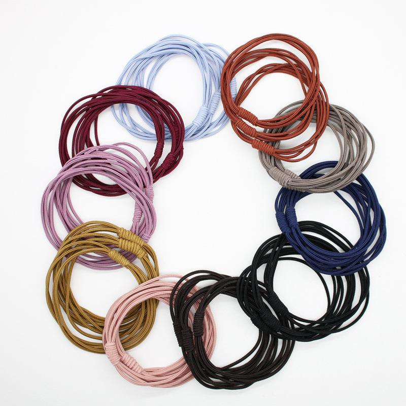 

Four-layer simple rubber band hair band basic base versatile hair tie ponytail headrope small fresh hair accessories