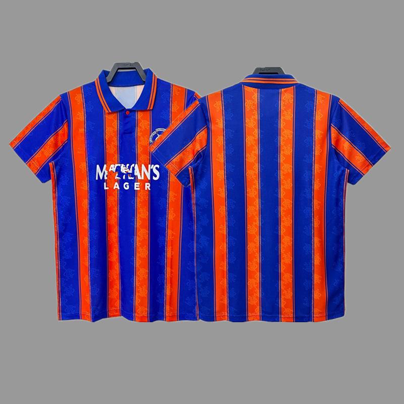 Rangers retro jersey football jersey classic nostalgic replica Max Hartley short-sleeved jersey S