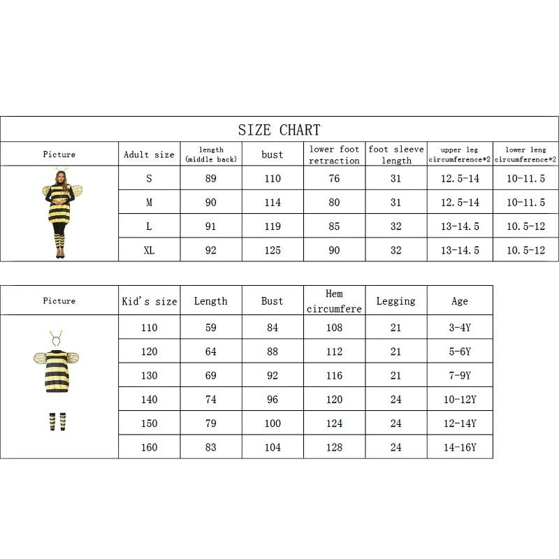 Kids & Adult Bee Costume Set - Cute Insect Cosplay Outfits with Wings & Antenna Headband for School Play,Stage Performance