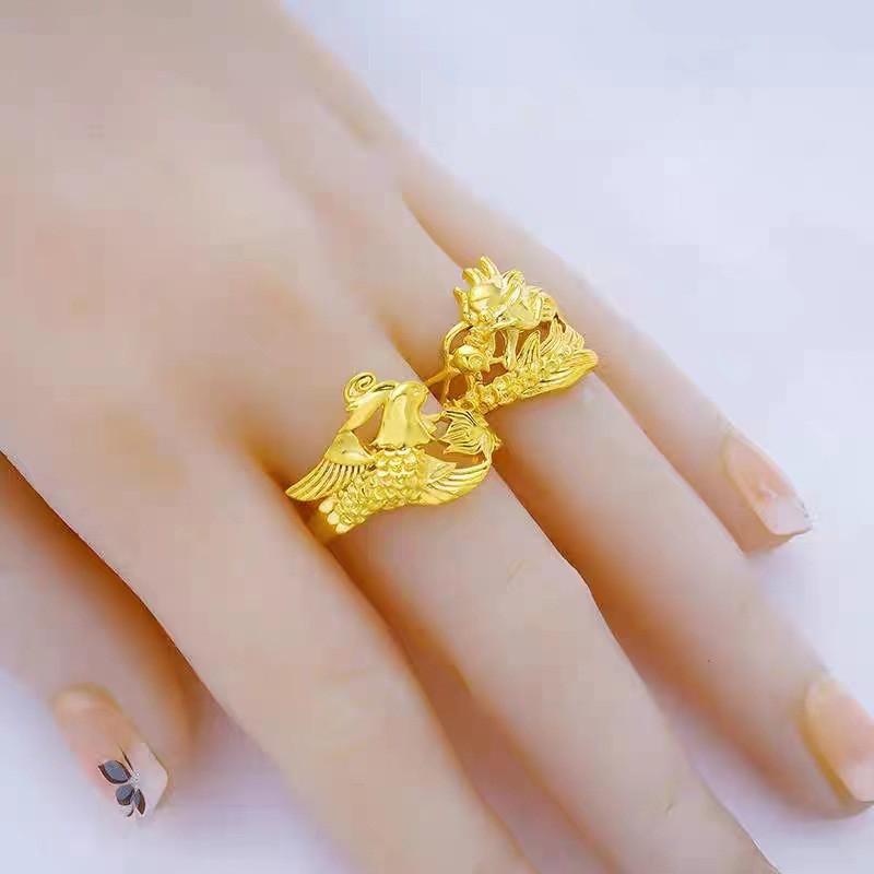 Stylish Dragon Adjustable And Phoenix Couples Rings Ideal For Gifts And Occasions Special