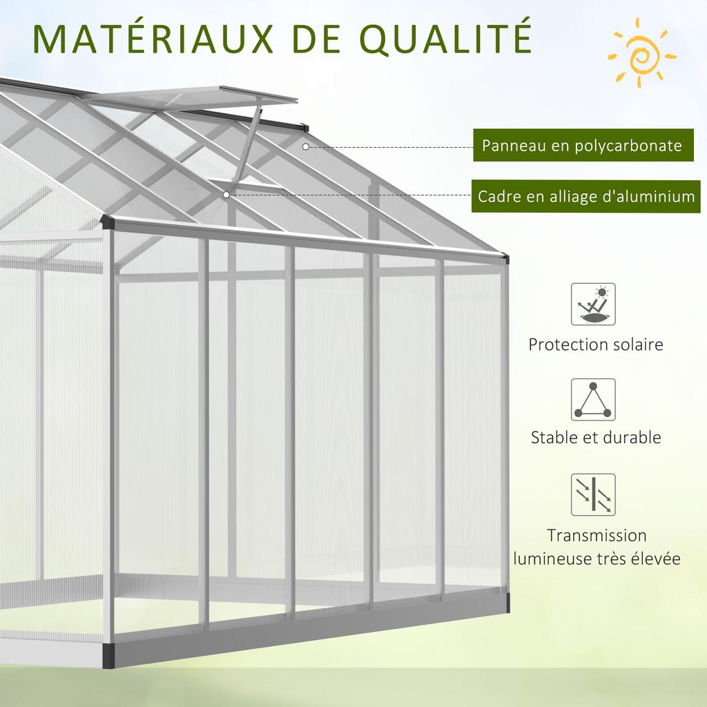 303x183x195cm Clear Polycarbonate Sheet Walk-In Greenhouse