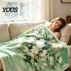 Pre-treated Blanket Oil Painting Nap Blanket, Soft Warmth Double-Sided Flannel, Digital Cozy Warm Flannel Print Shrink-Resistant Machine