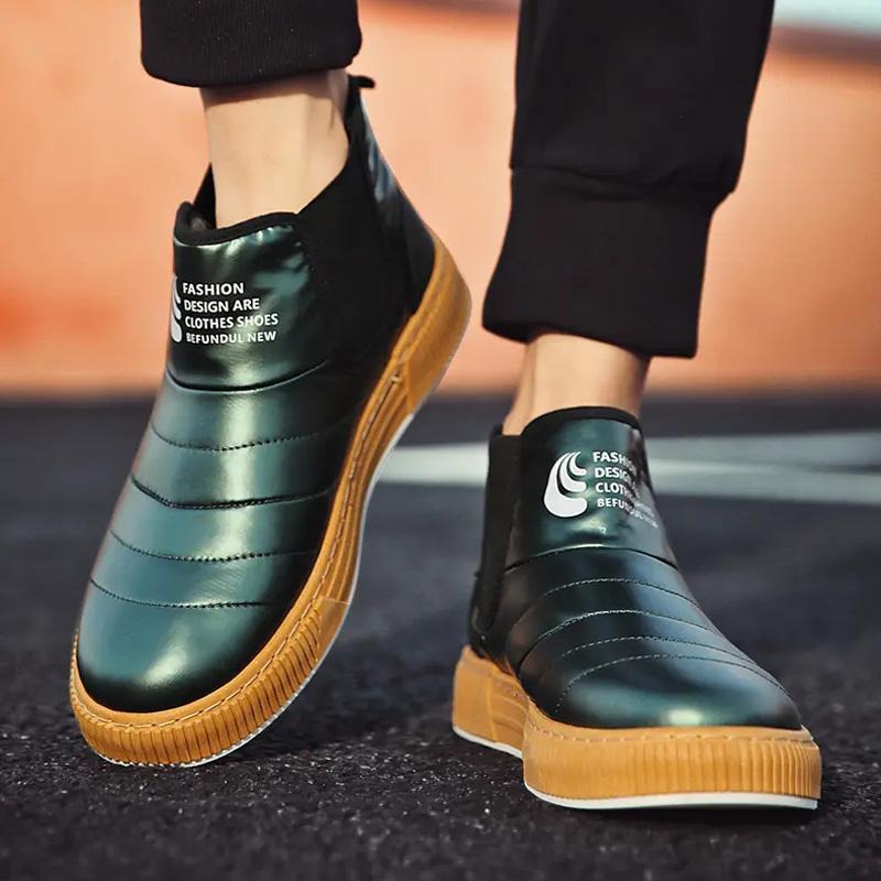 Mode Confortable Épaisses Bottes de Neige Hiver Bottes Chaudes en Coton pour Homme Classique Simple Sport de Plein Air et Loisirs Bottes de Neige