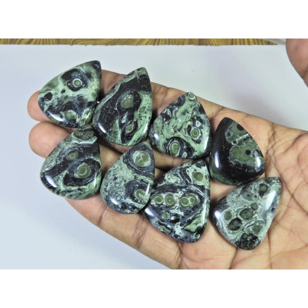 Natural Star Galaxy Kambaba Jasper Pear Cabachon Loose Gemstone 08 Pcs Lot C-2625