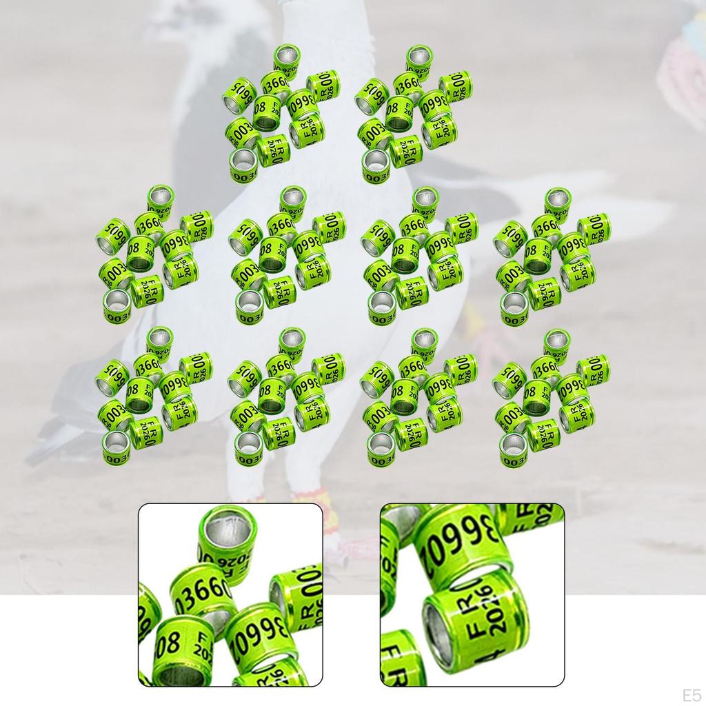 100 Pieces Pigeon Leg Rings Dove Poultry Supplies Reusable Identifying Bands Tags for