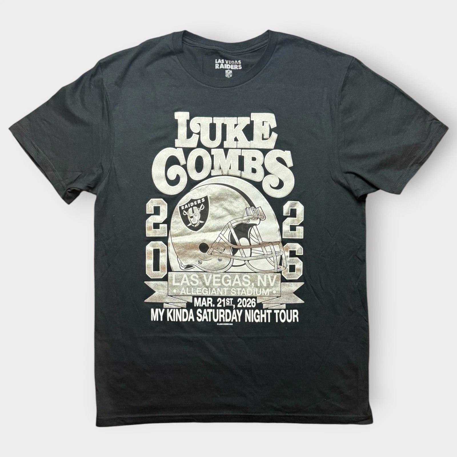 Luke Combs Las Vegas Raiders 2026 Tour T- Shirt Mens Medium Black Allegiant M