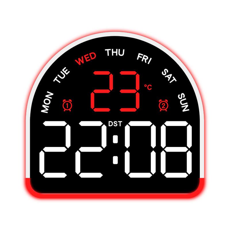 Digital Led Alarm Clock With Temperature And Humidity Display For Home Office Decor