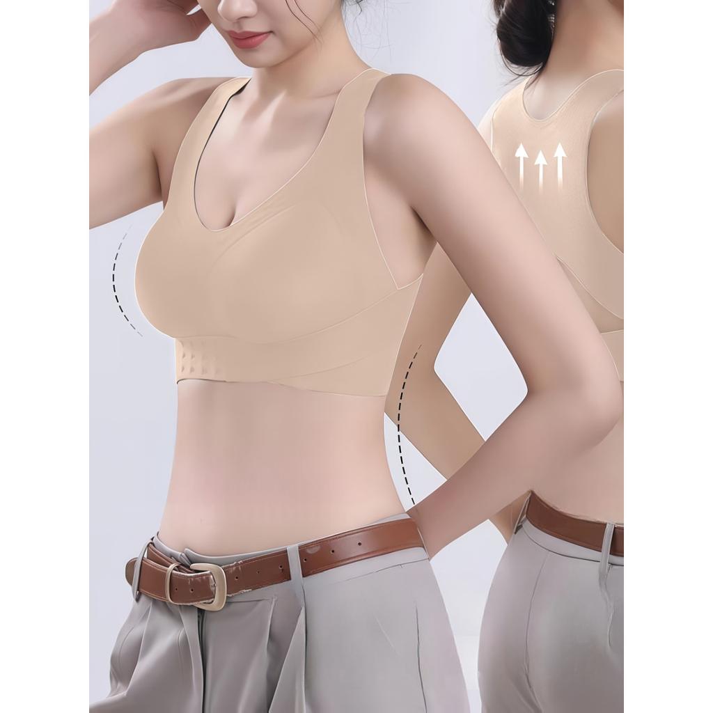 Women's Seamless Underwear with Detachable Breast Pads, Adjustable Body Shape, Seamless Closure, Comfortable Skin Friendly Without Steel Rings