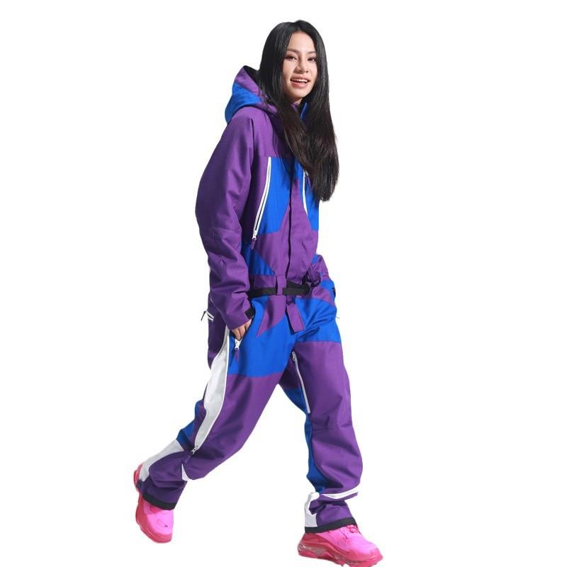 Women's Ski Suit One Piece Snowsuits Jumpsuits Winter Waterproof Insulated Snowboard Suits for Women Windproof Outdoor Sports Winter Warm Skiing Suits