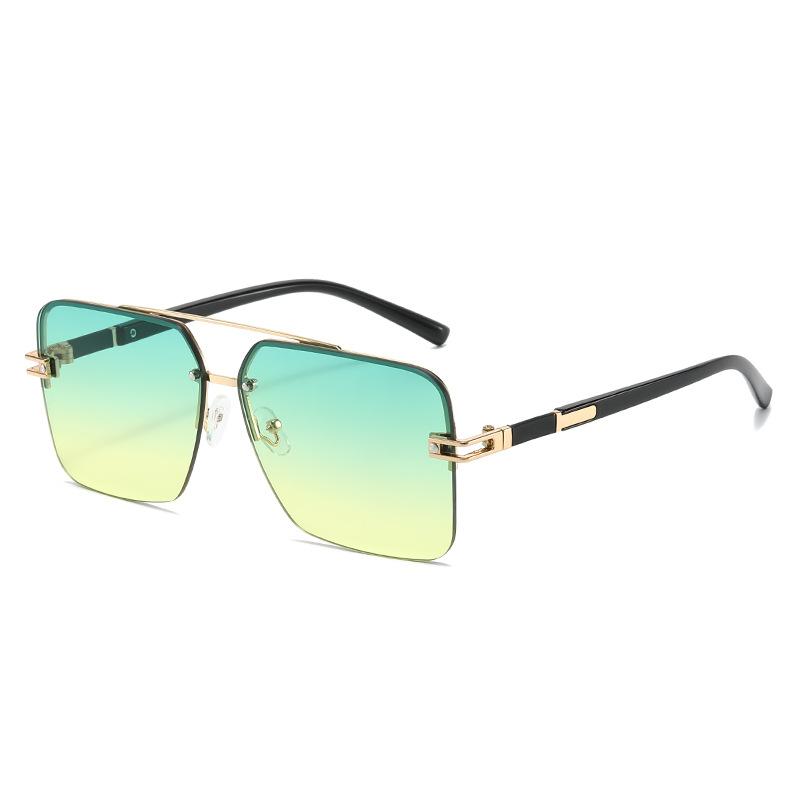 Half Frame Luxury Brand Designer Square Sunglasses Women For Men Female Vintage Punk Metal Outdoor Travel Sun Glasses Uv400