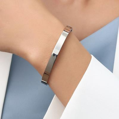 Stainless Steel Jewelry Accessories Cuff Bangles Couple Bangles Women Bracelets Simple Pulseras