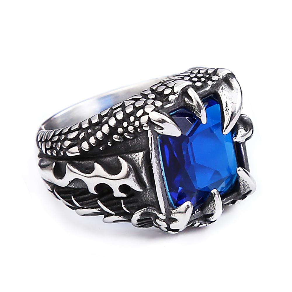 Vintage Viking Dragon Claw Stone Ring For Men Boy Stainless Steel Punk Rock Nordic Style Rings Fashion Jewelry Gift Dropshipping