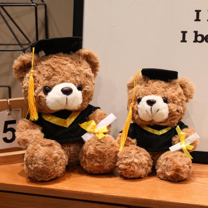 Graduation Teddy Bear with Doctor's Hat - Customizable Claw Machine Gift Doll