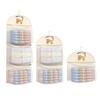 Wardrobe Hanging Storage Net Large Capacity Mesh Storage Bag with Hook Multi-tier Breathable Mesh Pouch for Socks Bras Underwear Dorms Bedrooms