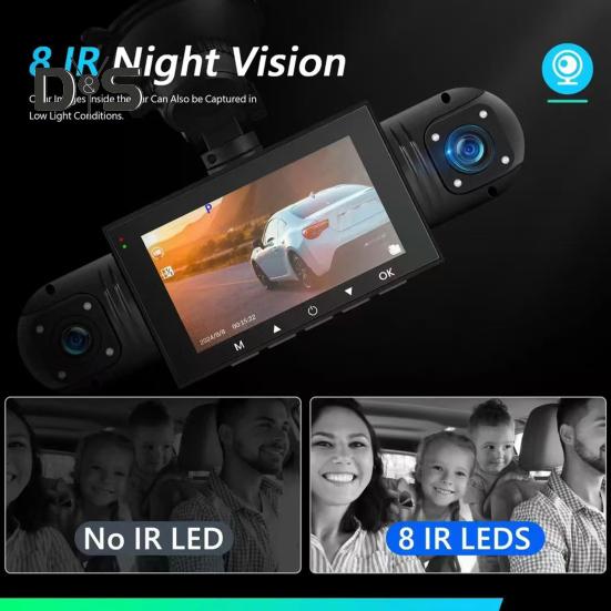 4-Channel Dash Cam Night Vision Design Parking Monitoring 360-Degree Coverage Easy To Install GPS Car Recording Camera