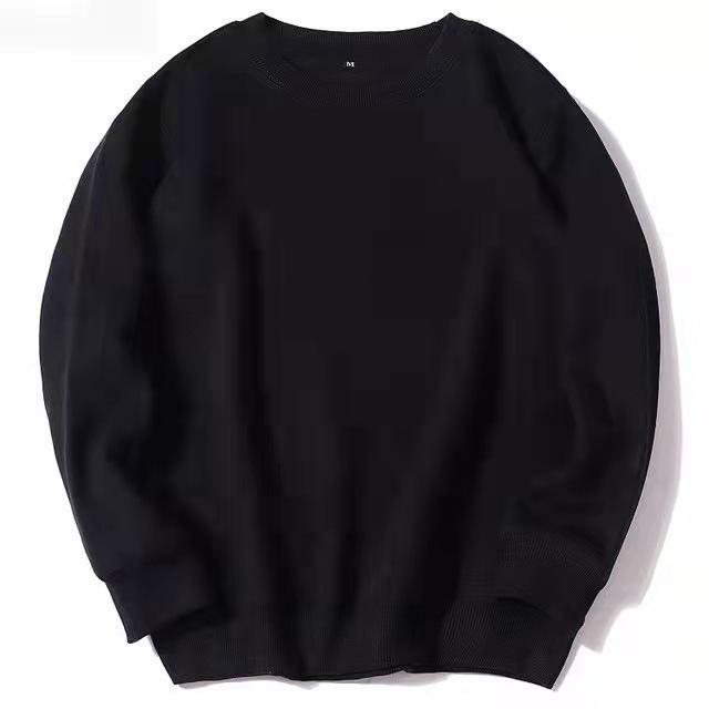 Moletom Hip Hop Unissex Gola Redonda Cor Sólida para Outono/Inverno