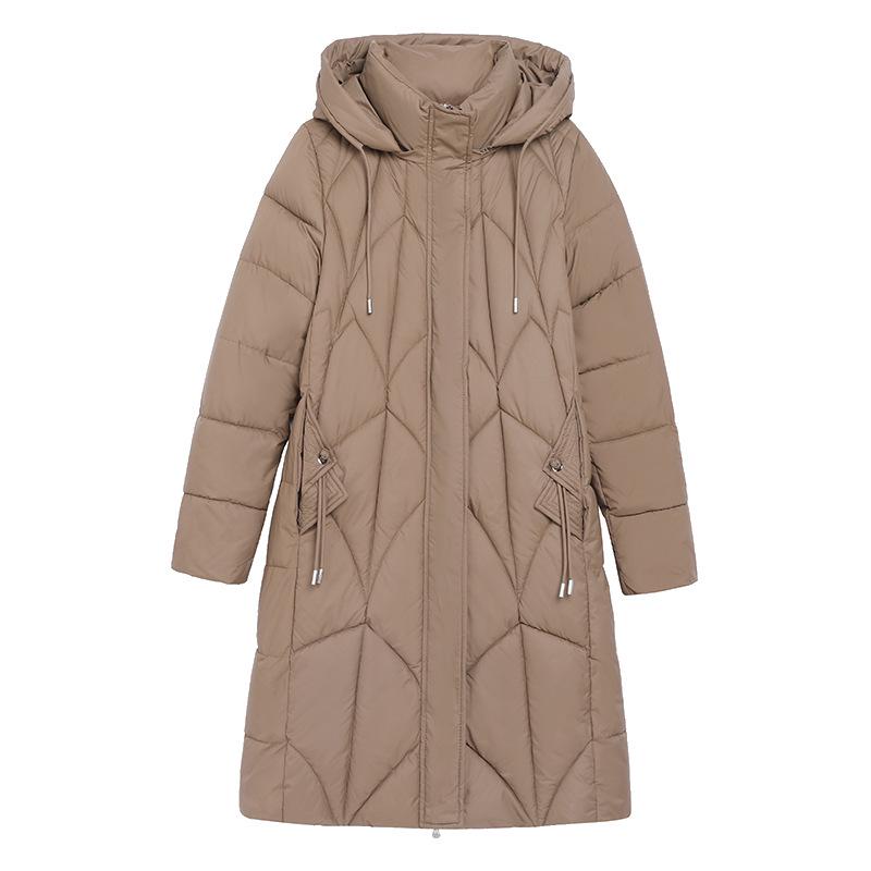 Women's Korean Style Mid-Length Cotton Coat with Detachable Hood - Loose Fit, Slimming, and Cold-Proof Winter Outerwear.