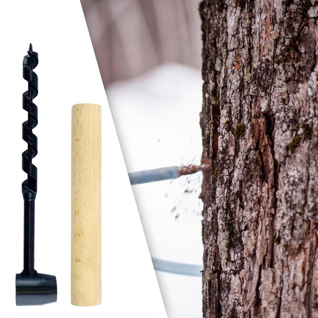 Auger Drill Hand Hole Bit Easy To Use Multipurpose Survival Tool with Wooden Handle for Hiking