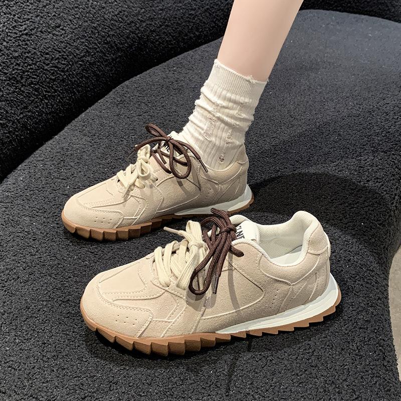 

Fashion luxury Women Sneakers Spring New Genuine Leather Retro German Training Shoes Women Contrast Flat Casual Shoes Women 35